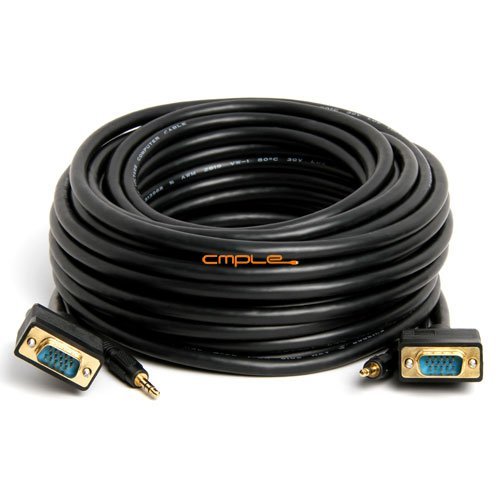SVGA Super VGA HD15 M/M cable w/ 3.5mm Stereo Audio (Gold Plated) -50FT N2