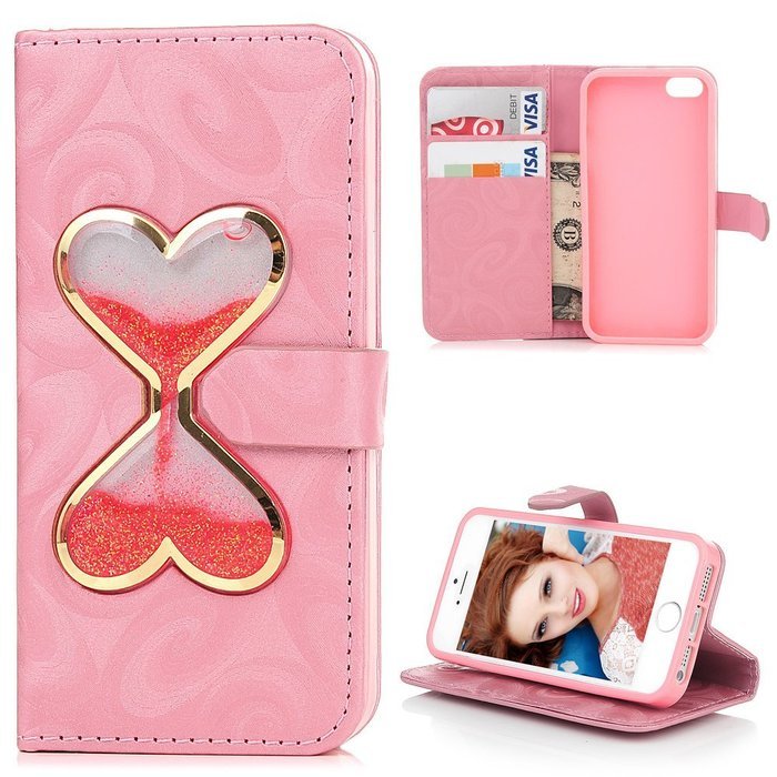 iPhone SE Case, iPhone 5/5S Case,YOKIRIN Stand Wallet Premium PU Leather with Handmade Flowing Glitter Liquid... N54