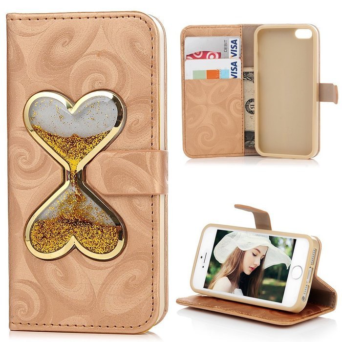 iPhone SE Case, iPhone 5/5S Case,YOKIRIN Stand Wallet Premium PU Leather with Handmade Flowing Glitter Liquid... N55