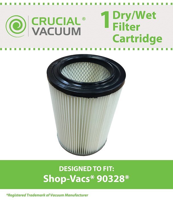 Shop-Vac 90328 Cartridge Filter Fits 5 Gallons & Larger, Designed & Engineered by Crucial Vacuum