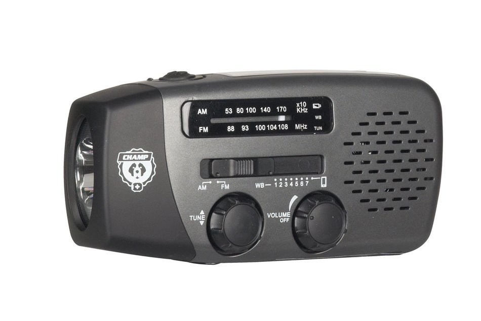 Champ Mini AM/FM and NOAA Weather Radio with USB Charging,RCEP400WR N4