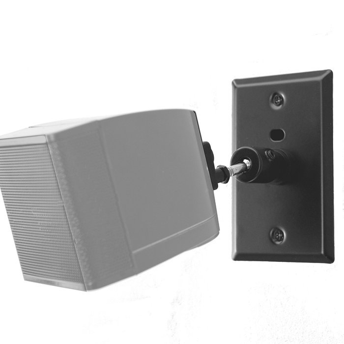 Pinpoint Mounts AM21-Black Universal Home Theater Speaker Wall Ceiling Mount with Electrical Box Installation... N11