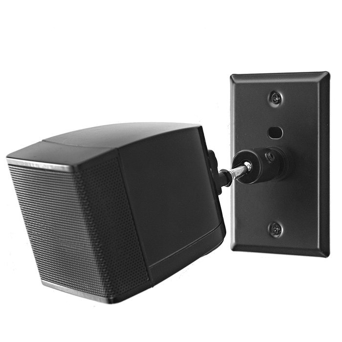 Pinpoint Mounts AM21-Black Universal Home Theater Speaker Wall Ceiling Mount with Electrical Box Installation... N12