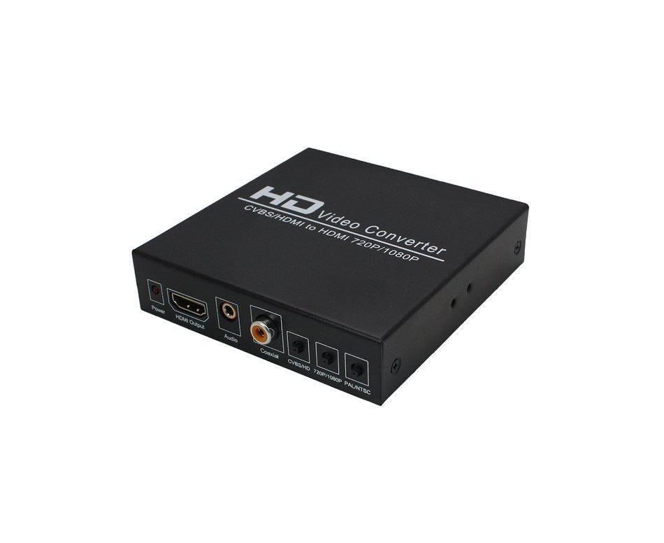 Udigital 1080P 3RCA CVBS L/R Audio or HDMI to HDMI Converter Box with Coaxial and 3.5mm Audio Output Upscaler N2