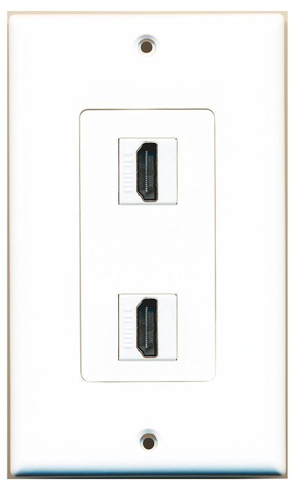 RiteAV - 3 Port HDMI 2.0 Keystone Wall Plate (White) N4