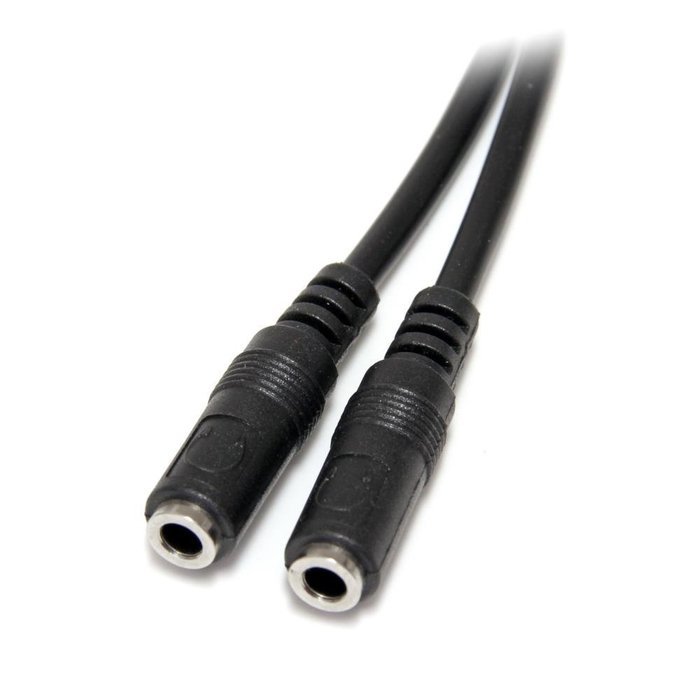StarTech.com Black Slim Mini Jack Headphone Splitter Cable Adapter - 3.5mm Audio Mini Stereo Y Splitter - 3.5mm... N9