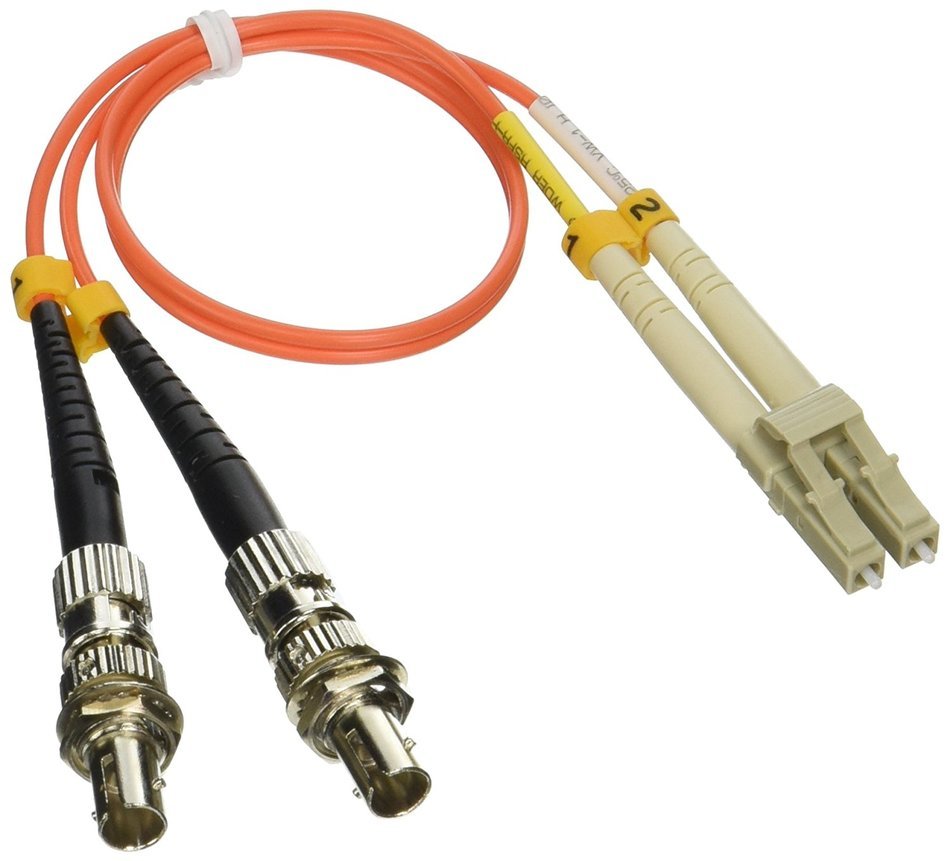1ft Fiber Optic Adapter Cable LC (Male) to ST (Female) Multimode 62.5/125 Duplex