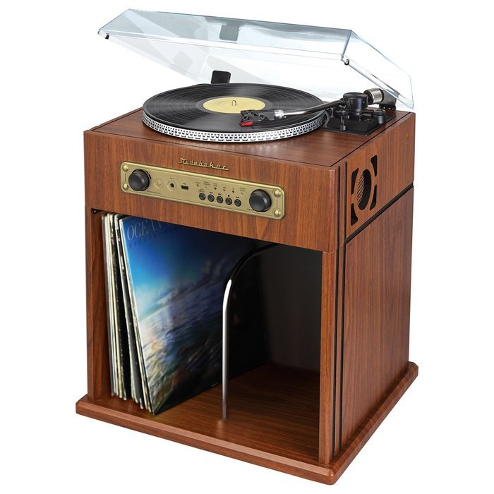 Studebaker Stereo Turntable with Bluetooth Receiver and Record Storage Compartment, SB6059 N3