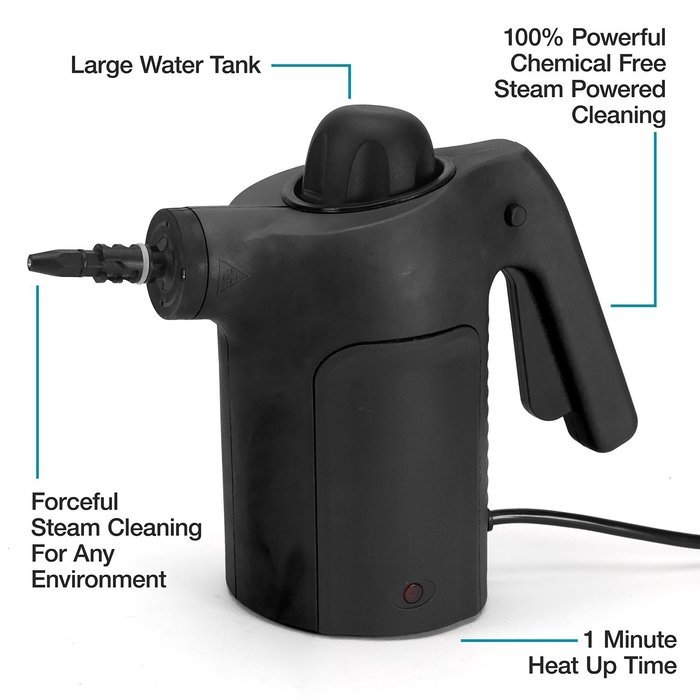 Jet Steamer - 15 in 1 Handheld Multi-Purpose Steam Cleaning System - Portable - Extra Long 3ft Floor Attachment... N7