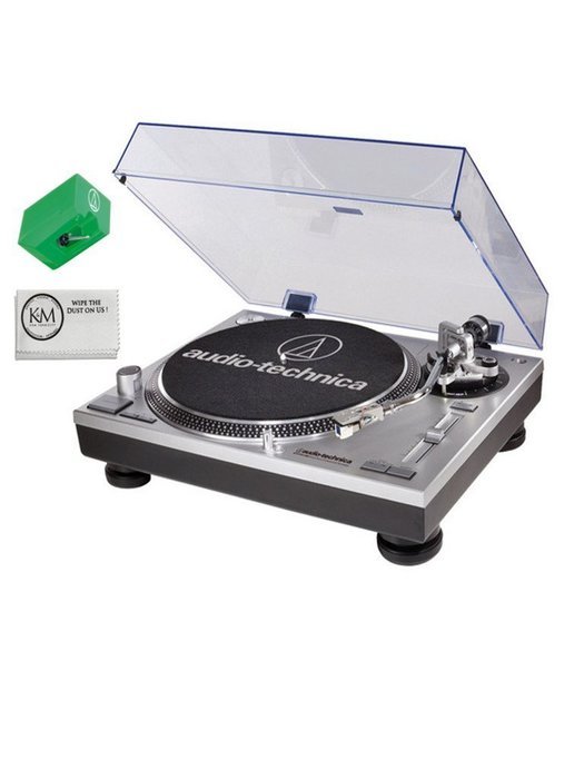 Audio-Technica Silver USB DJ Turntable with ATN95E Stylus AT-LP120USB