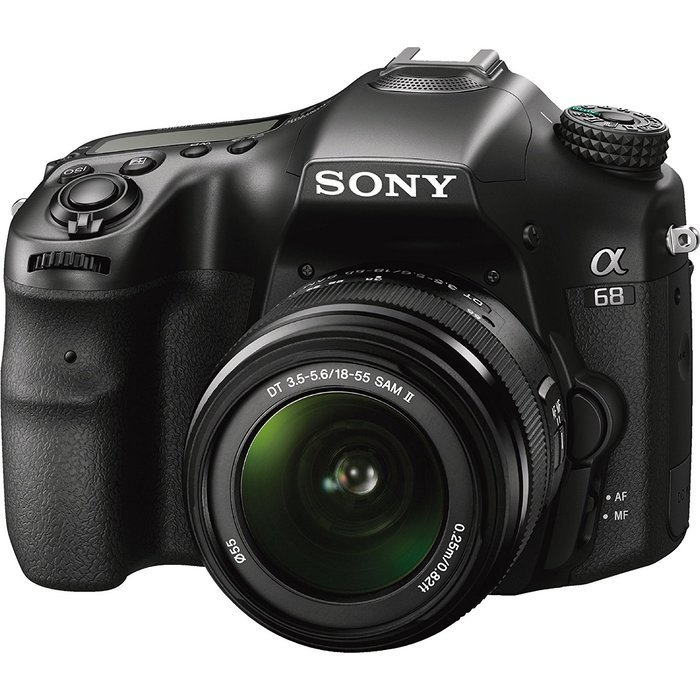 Sony Alpha A68 Digital SLR Camera & 18-55mm with 55-200mm DT Lens + 32GB Card + Battery + Case + Strap + Flex...