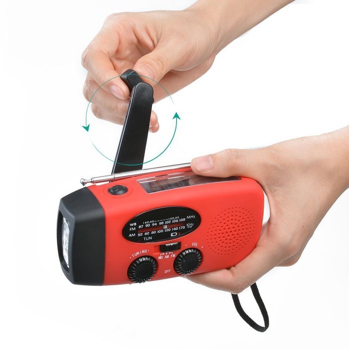 Weather radio hand crank LED Flashlight Charge Emergency Solar Hand Crank N5