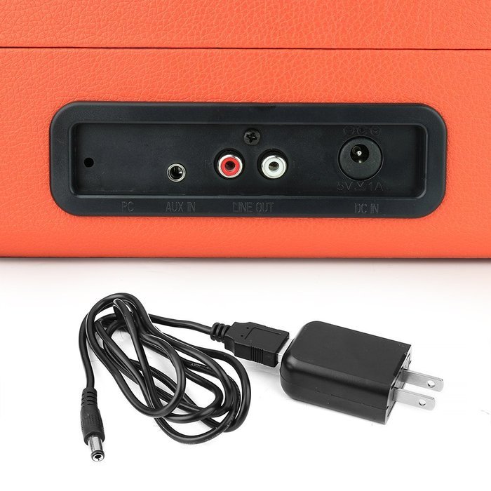 ProduTrend VinylPal Portable Record Turntable Suitcase w/ Built-In Battery - Orange N5