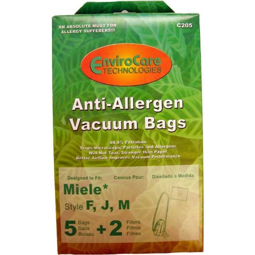 Generic Anti-Allergen Bags + 2 Filters For Miele Style FJM
