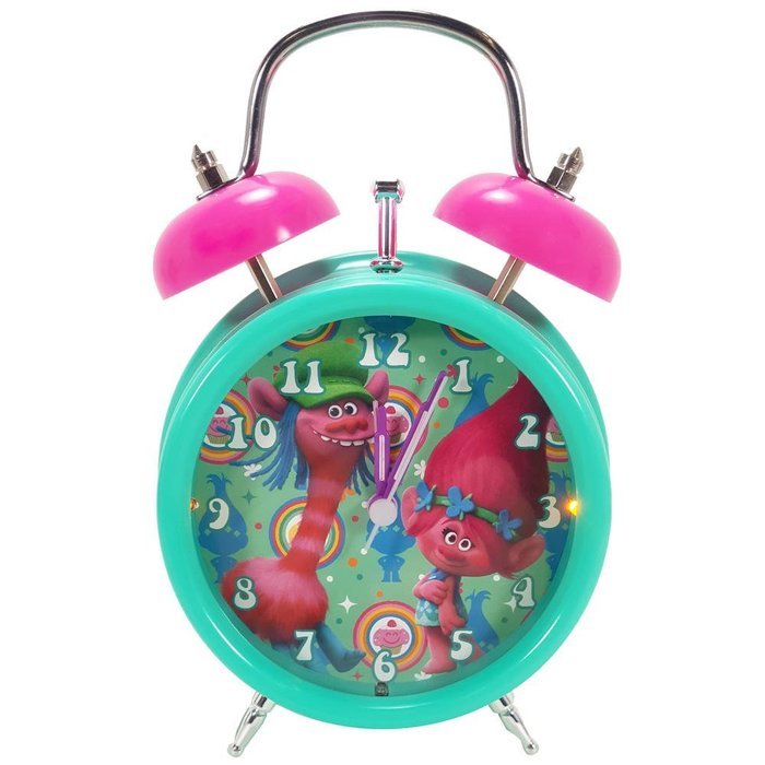 Blue Trolls Lite Up Faux Twin Bell Alarm Clock