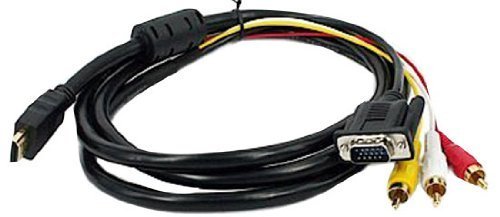 HDMI to 3 RCA + VGA Cable M/M 1.8m/6ft