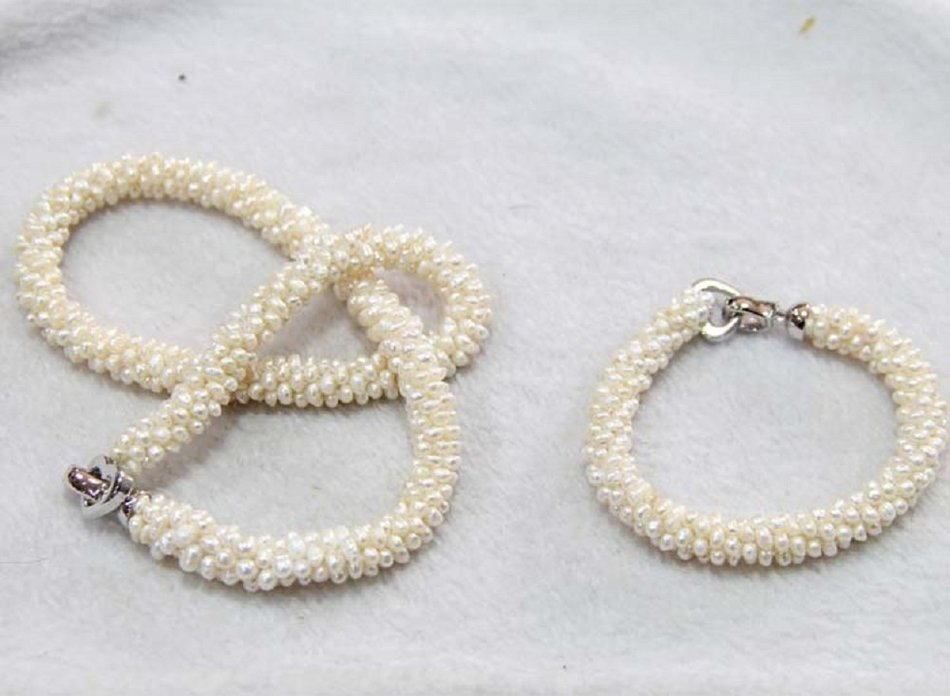 Elegant Real Freshwater Pearl Sweater Chain Set Two Way Set (A00193)