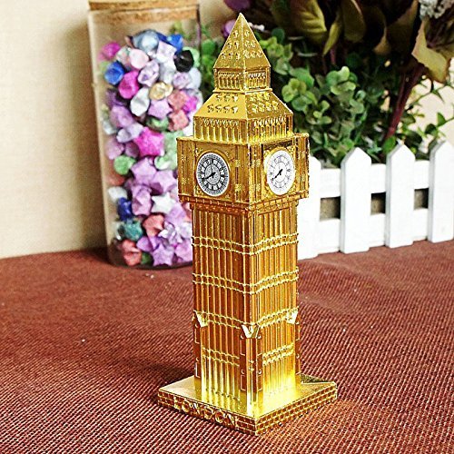 15cm London Big Ben Statue Fake Clock Gold Bronze Wine Red Color Famous Building Figurine Model For Home Decoration