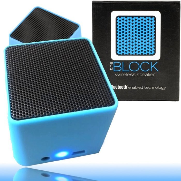 Block Universal Ultra-Portable Wireless Bluetooth Mini Speaker for Smartphones and Tablets, Powerful Sound - Blue N7