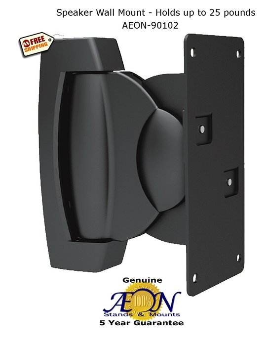 Heavy Duty Speaker Wall Mount - For Bookshelf, Large or Small Speakers