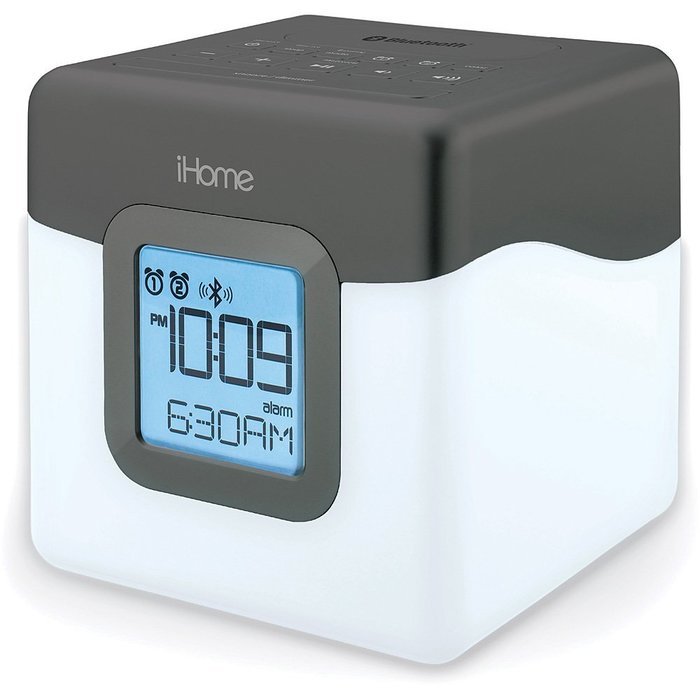 iHome Bluetooth Compact Dual Alarm Clock Radio with Large Easy to Read Backlit Display N4