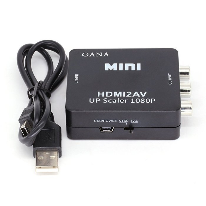 HDMI to AV,GANA 1080P HDMI to AV 3RCA CVBs Composite Video Audio Converter Adapter Supporting PAL/NTSC with USB... N4
