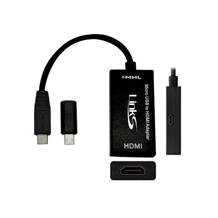 LinkS Micro USB to HDMI MHL cable +Micro 5pin to 11pin adapter + 3 Feet Charging Cable in Black Kit&mdash;(Compatible...