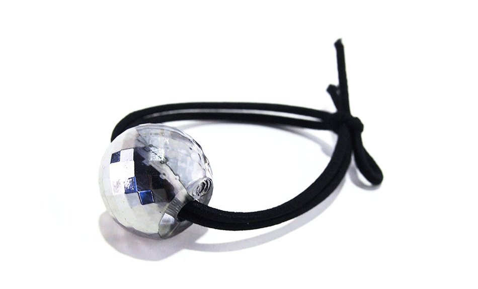 Nkisup Acrylic Ball Decorate Elastic Hair Band Hair Accessories Holder (Gold) N9