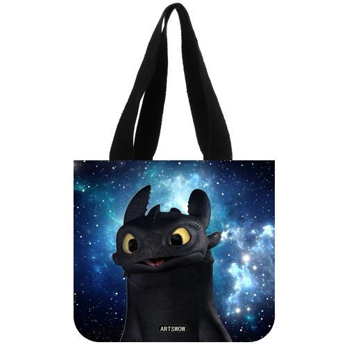 ARTSWOW Dragons Toothless How To Train Your Dragon Custom Personalize Cotton Canvas Tote Bag(2 Sides) N6