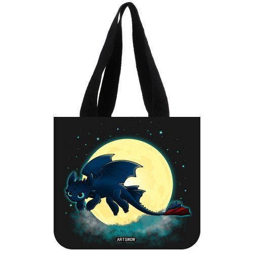 ARTSWOW Dragons Toothless How To Train Your Dragon Custom Personalize Cotton Canvas Tote Bag(2 Sides) N9
