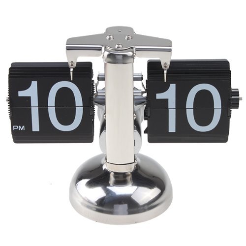 AGPtek&reg; Retro Auto Flip Single Stand Metal Desk Table Clock N6