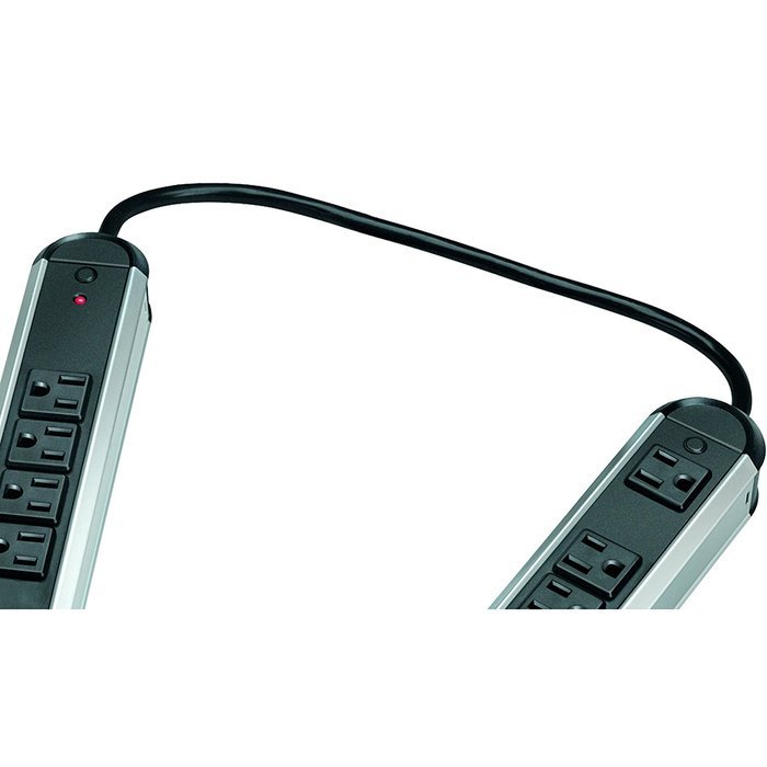 Fellowes 10-Outlet Metal Split Surge Protector, 6 Foot Cord, 1,250 Joules (99082)