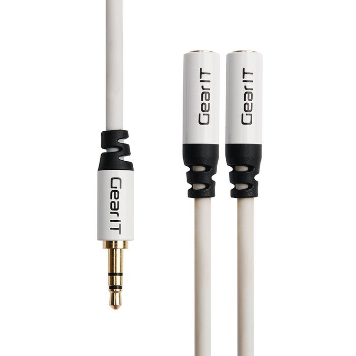 GearIT Pro Series Gold Plated 3.5mm Auxiliary Audio Stereo Y Headphone Splitter Extension Male to Female Cable... N12