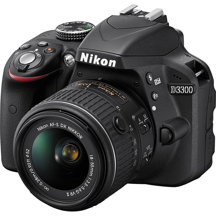 Nikon D3300 Digital SLR Camera & 18-55mm G VR DX II (Black) + 55-200mm VRII Lens + 32GB + Case + Battery/Charger... N4