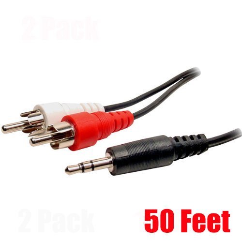 iMBAPrice&reg; 50 Feet 3.5mm Stereo Male to Two RCA Male Splitter Cable N2