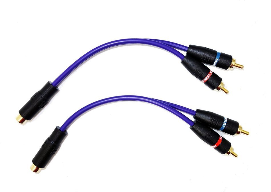 Monster Cable ILJRY C-1 F Single Female RCA to Dual Male RCA Y-Adapter Pair N3