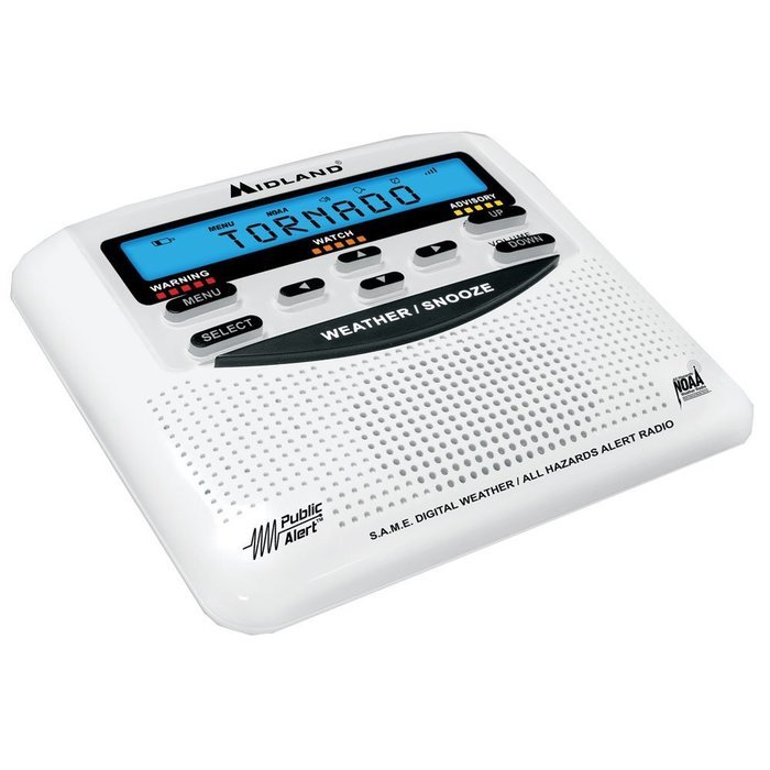 Midland WR-120 Weather Alert Trillingual Radio w/Alarm Clock