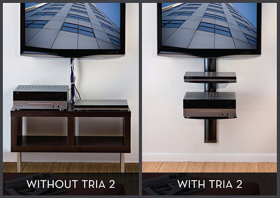OmniMount Tria 3 Shelf Wall System, Black N11