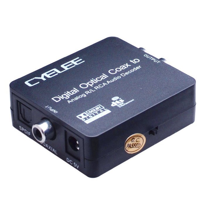 Cyelee Digital to Analog Audio Converter,Volume control,Optical Coaxial Input Switching,192kHz/24bit,RCA L/R 3.5mm... N4