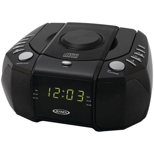 Jensen Dual Alarm Clock Am And Fm Stereo Radio With Top-loading Cd Player