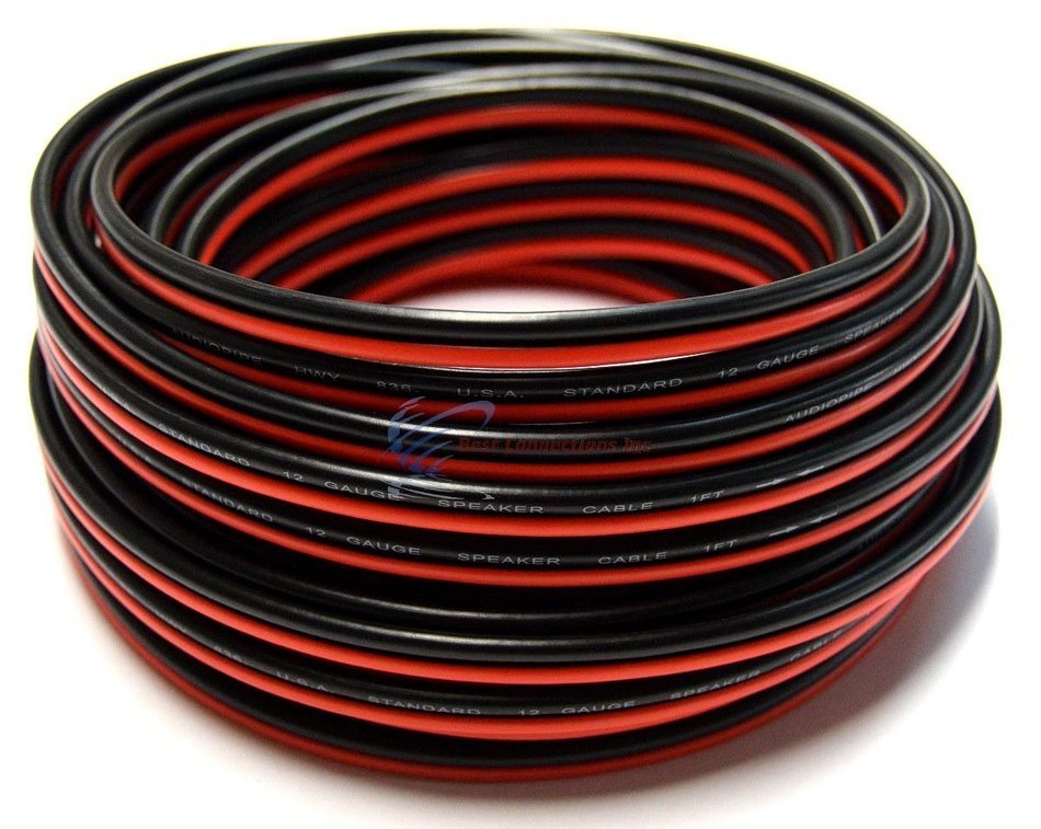 50' Feet 12 Gauge Red Black Stranded 2 Conductor Speaker Wire Car Home Audio