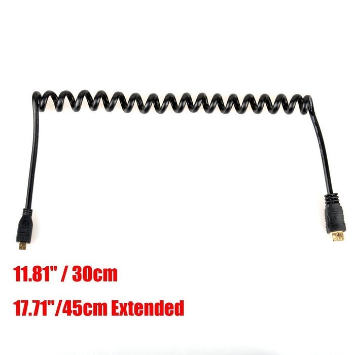 UCEC 11.81"/30cm Coiled Micro HDMI to Mini HDMI Cable for Atomos for Ninja Star N7