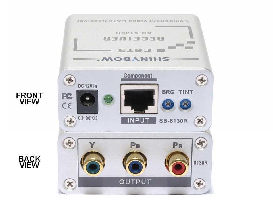 Component RCA RGB HDTV Video Extender Receiver via CAT 5/6 up to 1000ft SB-6130R by ShinybowUSA N3