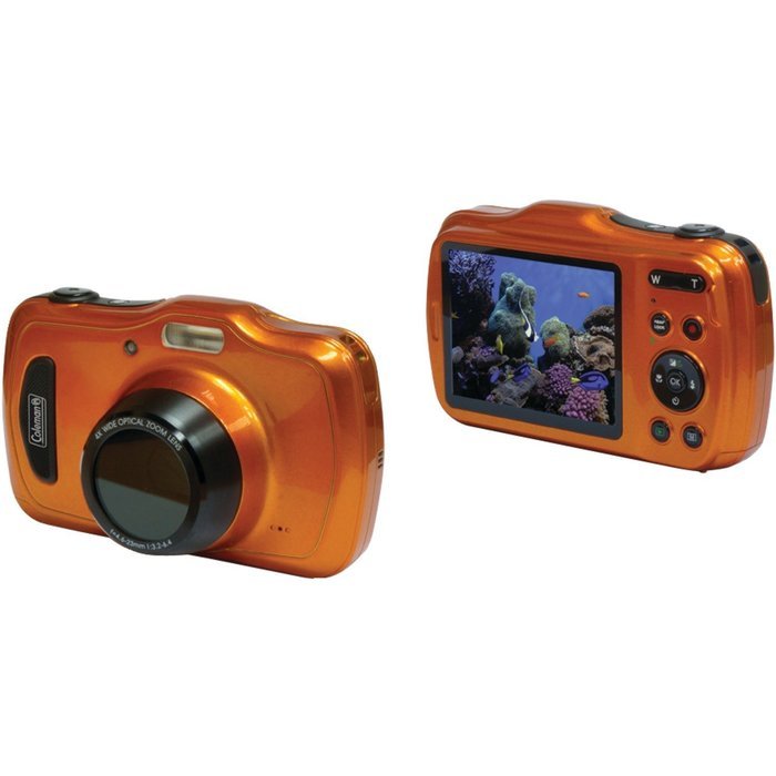 Coleman 20.0 Mega Pixels Waterproof HD Digital Camera with 4x Optical Zoom & 3" LCD Screen, Orange (C30WPZ-O) N3