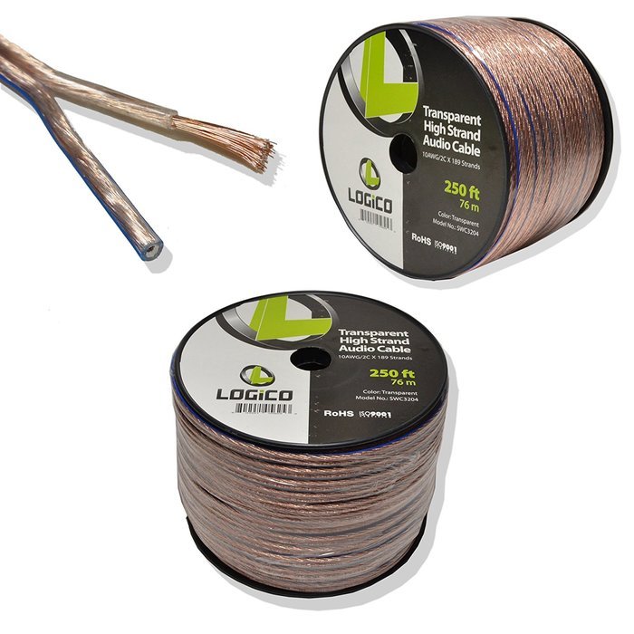 10-Gauge Speaker Wire - Audio Cable 250 Feet