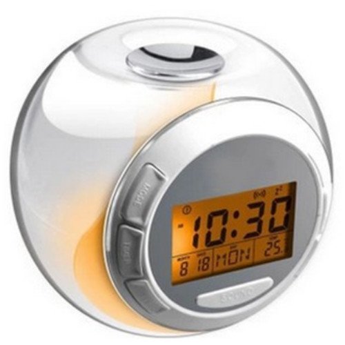 DICOCO Natural Sound Alarm Clock 7 Color Charming LED Light Screen N2