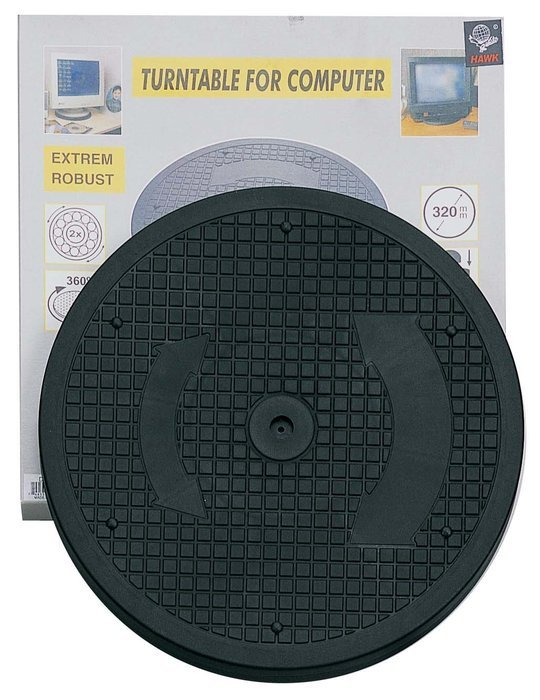 12.5" Monitor Or TV Turntable Mat Turns 360 Degrees For Easy Access, 200 Lb Capacity