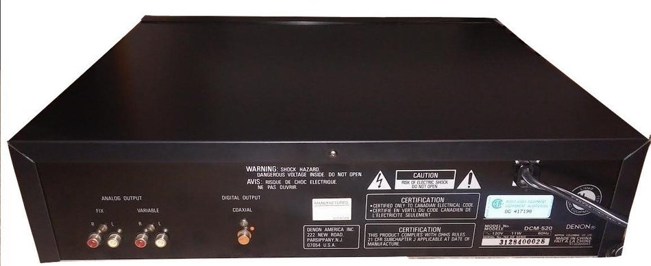 Denon DCM-520 PCM Audio Auto CD 5 Disc Loading System Digital Stereo Receiver N2