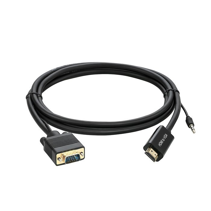 A-tech Ahdvgsy30-bk Is a 10ft Hdmi Male to VGA Male Converter Adapter Video Cable.this Hdmi to Vga Cable Often... N4