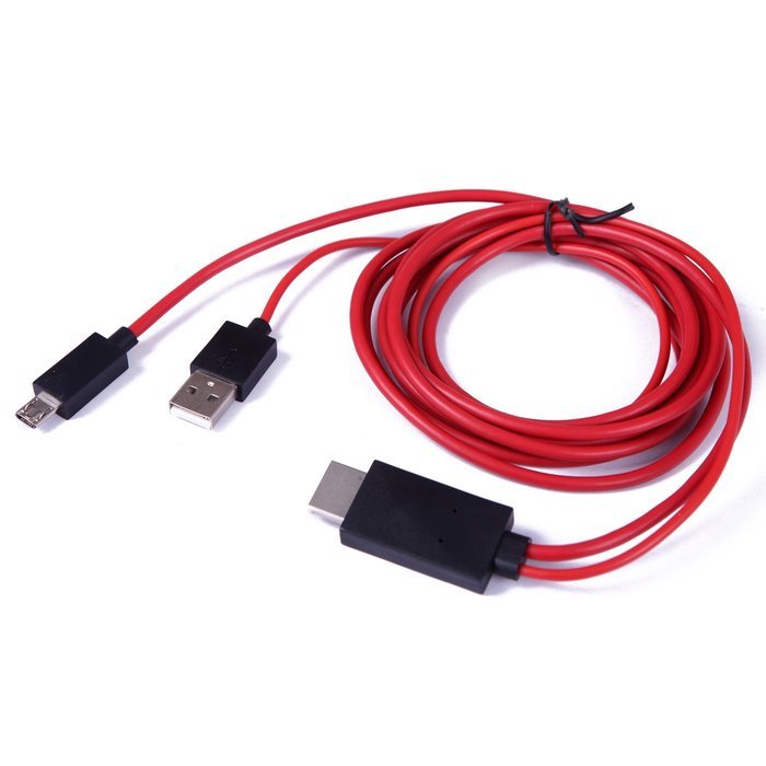 HDE Micro USB to HDMI 1080p HDTV Adapter Cable with Integrated USB Charging for MHL Enabled Samsung Galaxy Smart... N6